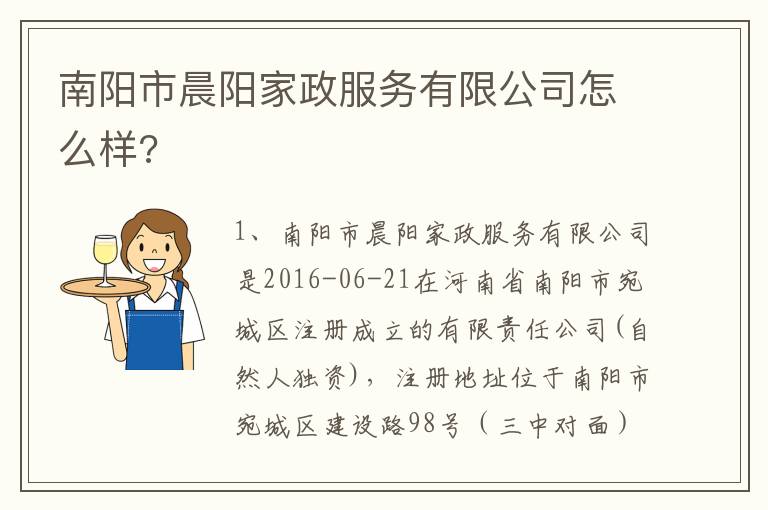 南陽市晨陽家政服務有限公司怎么樣?