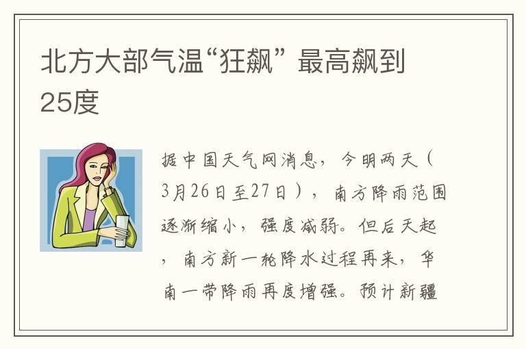 北方大部氣溫“狂飆” 最高飆到25度