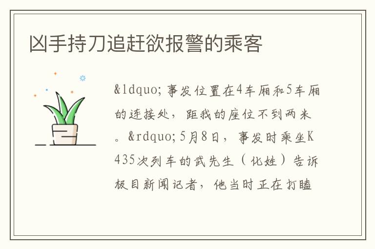 兇手持刀追趕欲報警的乘客
