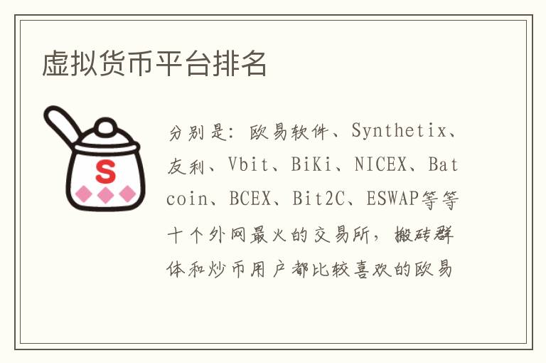虛擬貨幣平臺排名